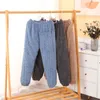 Women's Sleepwear Women Soft Flannel Sleep Pant Coral Velvet Thickened Plush Pajama Home Warm Solid Color Autumn/Winter Loose