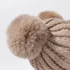 Beralar Büyük kulak örgü şapka kadife sıcak koruma kazak Koreli sevimli kadın pembe peluş top kış