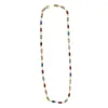 Choker Drop High Quality Elements Crystal Colorful Square Pärlor Lång charm halsband Klassisk utsökta för Lady Gift