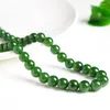 Ketten Spinat Grüner Jaspis Perlenkette und Hetian Jade 9-10mm Perle Damenabteilung