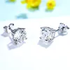 스터드 kuololit 2.4ct OEC Stud Earring for Women Solid 925 Sterling Silver Brillant Cut D VVS Solitaire for Christmas Fine 230404