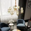 Américain Rural Simple salon lumière atmosphère de luxe moderne salle à manger chambre créative Bronze Villa tout en cuivre lustre