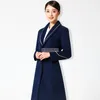 China Southern Airlines Comissária de bordo Casaco de lã feminino tecido de lã inverno comprimento médio engrossado uniforme de sobretudo de aviação