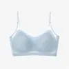 Camisoles Tanks Ultra-Thin Tube Tops Bras för kvinnor Ice Silk Underwear Soft Small Chest Lingerie Anti Droop sömlös sexig topp sommar