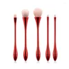 Pincéis de maquiagem 5pcs Kit de forma de cintura bonita galvanizada Fundação Pó Cílios Maquiagem Make Up Set