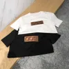 Alta versão de manga curta camiseta mens moletom fd designer tshirt duplo f bordado em torno do pescoço pulôver tee homens mulheres casuais 255V