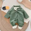 Rompers Milancel baby corduroy jumpsuits bont voering meisjes kleding fleece bovenkleding 230406