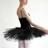 Stage Wear Adultes Ballerine Ballet Swan Lake Performance Mesh Blanc Noir Tulle Tutu Jupe Spaghetti Strap Élastique Body Justaucorps Robe