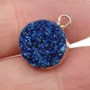 Charms Natural Stone Pendants Round Shape Crystal Cluster Gemstone Exquisite Charm For Jewelry Making DIY Necklace Earring Accessories