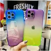 Gradient Watercolor Transparent Phone Case For iPhone 15 14 13 12 11 Pro Max 14 15 Plus Fundas Lens Protection Bumper