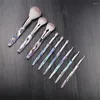 Makeup Brushes 9 stycken Färgglada diamant Artificial Biomimetic Fiber Wool Cosmetic Brush Set Beauty Tools E609