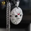 Aangepaste hiphop sieraden vrijdag de 13e hoofdrolspeler Jason Voorhees hanger Vvs Moissanite charme 925 zilveren hanger