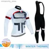Cycling Jersey Sets Warm 2024 Winter Thermal Fece Cycling Clothes Men Jersey Suit Outdoor Bike MTB Clothing Bib Pants Set Ropa Maillot Ciclismo Q231107