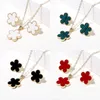 Necklace Earrings Set Plum Blossom 2PC Design Plant Cute Jewelry Women's Luxury Five Leaf Flower Creative Gift Clover