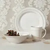 Наборы столовой посуды Керамический набор из 12 предметов с золотыми полосками