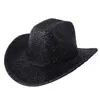 Berets Cowboy Hat For Outdoor Tinsels Woman Windproof Model Show