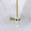 Ensemble d'accessoires de bain matériel de salle de bain porte-serviettes porte-papier barre étagère d'angle brosse de toilette accessoires dorés brossés