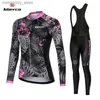 サイクリングジャージーセットMieyco Anti-UV Spring Women Cycling Set Polyester Bicyc Cycling Wear Cycling Bike Clothes Cyclisl Jersey Set Ciclismo Finino Q231107