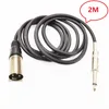 Audiokabels, 6,35 mm 1/4 'Mono Male tot XLR 3PIN MANNELIJKE AUDIO MICROPHONE -EXTENSIE CONNECTOR KABEL ongeveer 2M / 1PCS