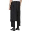 Double men's trouser skirt pants and nine-point tapered bobbin trousers deconstructed vertical cut yohji spring pants S-9XL245Y