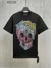 23SS T-shirt designer över Phillip European Philipps Designer New Plain Size Men American Pleins Fashion T-shirt Men T Skull Polo Shirt PP Phillip PL 609