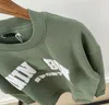 Damen-Sweatshirts AB, klassische Buchstaben-Stickerei, Rundhalsausschnitt, grün, lockerer Pullover, Herbst