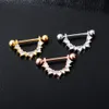 Hot Crystal Nipple Piercing Jewelry Gold Color Ball Sexy Nipple Pircing Surgical Steel Barbell Nipple Rings