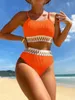 Maillots de bain pour femmes Split sans manches avec coussin de poitrine 2023 Bikini Fashion 2 pièces Beach Natation pour femmes
