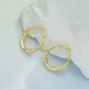 Boucles d'oreilles créoles LIUERXIN mode distorsion torsion métal cercle géométrique rond incrusté de perles pour femmes accessoires bijoux de fête