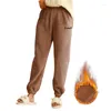 Women's Sleepwear Plush Cute Pajamas Fashion Solid Letter Printed Warm Elastic Waist Pants Home Casual Woolen Trousers