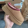 Austrália plataforma bota tazz tornozelo botas de pele luxo designer mulher interior chinelo fundo grosso couro real quente senhoras botas de neve