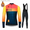 Cycling Jersey Sets Spain Team Winter Thermal Fece Cycling Clothes Men Long Seve Jersey Suit Outdoor Riding Bike MTB Pants Clothing Jumpsuits Q231107