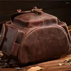 Backpack Luggage Real Genuine Leather Backpacks Bags For Women Big Capacity Exquisite Crafts Crazy Horse Girl Vintage Top Grade Bag