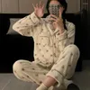 Kobietowa odzież sutowa plus size zimowy flanel piżama garnitur koralowy aksamitne piżamę długą koszulą nocną Pluszcząca się zagęszcza koreańska moda koreańska