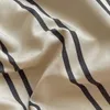 Bedding sets Nordic khaki striped printed AB side down duvet cover and bed sheet 150 bedding adult single double large comfortable set 200x230cm 231106