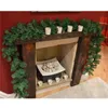 Juldekorationer konstgjorda krans med strängljus Diy Rattan Wreath Xmas Party Decoration for Home Living Room Bar Dekorera WWO66C