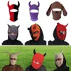 Cykelmössor masker halloween roliga horn kreativa stickade hatt mössor varm ansiktsskidåkning skidmask hatt vindtät balaclava hatt fo5704790