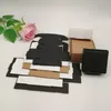 箱のケース50pcsパッケージ用のブラックホワイトクラフト紙箱ジュルリーボックスギフト段ボックスdiyジュエリーディスプレイストレージパッキングボックス230404