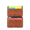 Wallets Ultra Thin Men's PU Leather Mini Magic Wallet Small ID Holder Money Cash Purse For Men Women Business Slim 2023
