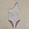 Summer One Shoulder Swimwear Women Sexy Pad Swimsuit Fashion Print One Piece Bikinis Summer Designer Bathing Suit