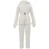 Overige sportartikelen Winter Jumpsuits met capuchon Parka Elegant katoen gewatteerd Warme sjerpen Skipak Rechte ritssluiting Eendelig Dames Casual trainingspakken HKD231106