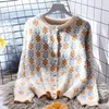 Women's Sweaters Korejepo Printing Gentle Slim Sweater Coat Loose Lazy Autumn Winter Korean Soft Clothes Long Sleeve Knitted Cardigan