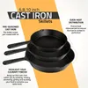 Pans 3pcs Saute Fry Pan - Pre-Seasoned Cast Iron Skillet Set Nonstick Frying 6 Inch 8 And 10