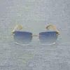 Modne luksusowe okulary przeciwsłoneczne na świeżym powietrzu Naturalne drewno mężczyźni czarne bawole rogowe okulary krawędzi kobiety