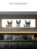 LED living room decoration painting creative dog trend sign background wall mural cartoon animal bedroom with light emitting hanging painting