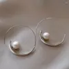 Stud Earrings 2023 Unique Pearl With Light Luxury Niche Design Sense Advanced French Style Plain Ring For Women Jewelry.