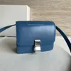 10a Tier Ayna Kalitesi Luxurys Tasarımcı Çantalar Kadın Mini Cüzdanlar 16.5cm Cilalı Cowhide Deri Omuz Crossbody Klasik Kutu Lakeside Blue Bag Ücretsiz Kargo