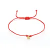 Strand Charm Star Pendant Red Rope String Bracelet Fashion Lucky Handmade Stainless Steel Bangle For Women Men Birthday Jewelry Gift Beaded