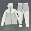 2023 Dik Contrast Heren Tech Fleece Sport Casual Pak Heren Capuchon Trekkoord Losse Trui Guards Broek Tech Nology ESS