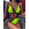 Mulheres de banho feminina Vigorshely Sexy Canda alta mulher cordas de biquíni conjunto 2023 Halter Swimsuit Feminino Bilia